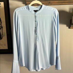 Ann Taylor Light Blue Blouse with fluted sleeves